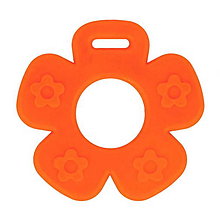 Galantéria - Silikónové hryzátko v tvare kvetinky - oranžová - 14052067_
