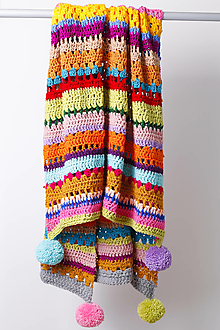 Úžitkový textil - Deka farebná ručne háčkovaná - 14057709_