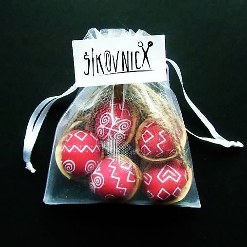 5 mini orieškov nielen pre Popolušku ♥ (čičmany červené)