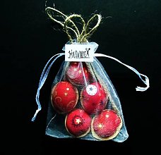 Dekorácie - 5 mini orieškov nielen pre Popolušku ♥ (červené, zlaté) - 14054237_