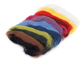Textil - Vlna na plstenie, 100% merino, sada 12 ks, 50g (základná) - 14055011_