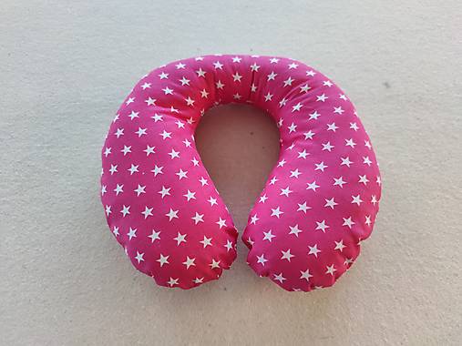 Detský textil - Vlnienka Cestovný vankúšik pre deti S, M, L, XL Hviezdičky ružové - 14056618_