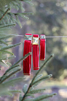 Pre zvieratá - Vianočný dizajn - obojok pre psíkov - červený dizajn s jemnou zamatovou látkou - červená obojok pre psa - 14058916_