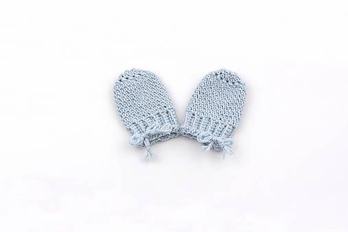 Detské doplnky - Bledomodré rukavičky MERINO - 14055942_