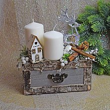 Dekorácie - Vianočná dekorácia s jelenčekom č. 148 - 14056383_