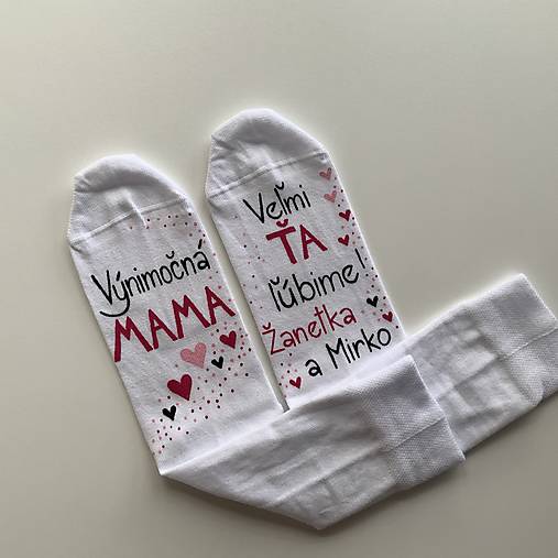 Maľované  ponožky pre výnimočnú MAMU (s menami detí)