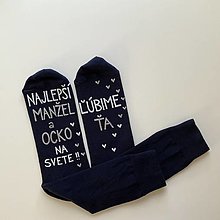 Pánske oblečenie - Maľované ponožky pre najlepšieho manžela a tatinka (Zmena -ocko (TMAVOMODRÉ)) - 14057044_
