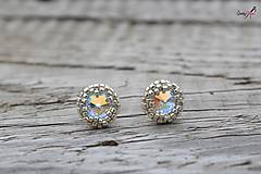 Náušnice - napichovacie náušnice Swarovski 8mm (Priehľadná) - 14060769_
