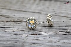Náušnice - napichovacie náušnice Swarovski 8mm (Priehľadná) - 14060773_