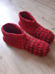 Ponožky, pančuchy, obuv - Pletené domáce papučky - dámske - 14062568_