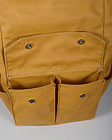 Batohy - Žltý ruksak z voskovaného plátna a kože - 14061951_