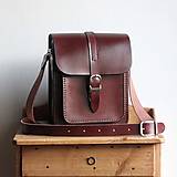 Pánske tašky - Pánska kožená taška *mahagón* (Kožený popruh) - 14060063_
