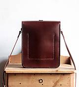 Pánske tašky - Pánska kožená taška *mahagón* (Kožený popruh) - 14060065_