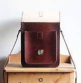 Pánske tašky - Pánska kožená taška *mahagón* (Kožený popruh) - 14060068_