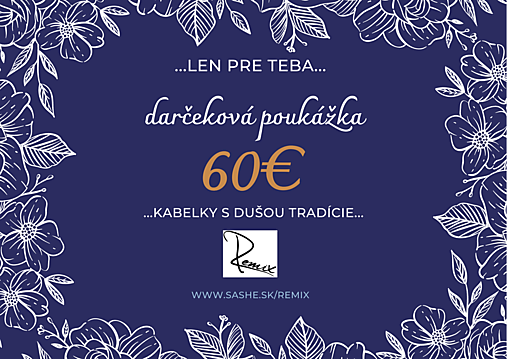 Darčekové poukážky - Darčeková poukážka 60€ - 14059412_