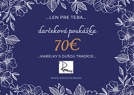 Darčekové poukážky - Darčeková poukážka 70€ - 14059414_
