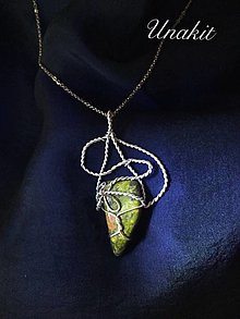 Náhrdelníky - náhrdelník s unakitom - 14062860_