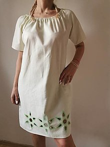Šaty - Ľanové šaty zelené - 14059887_