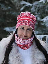 Nórska zima úpletová čiapka, nákrčník alebo set