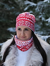 Čiapky, čelenky, klobúky - Nórska zima úpletová čiapka, nákrčník alebo set - 14068567_