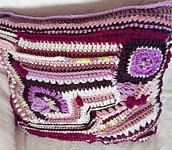 Úžitkový textil - Atypický  vankúš vo  fialovoružovej - 14065541_