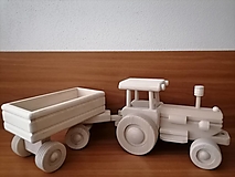 Hračky - Traktor drevený s vozom - 14065842_