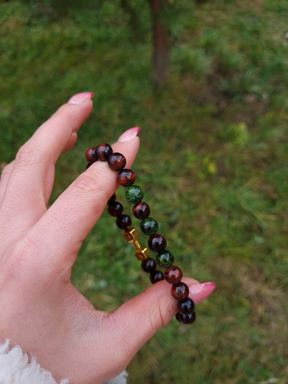 Tigrie Oko a Chromdiopsid