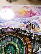 Obrazy - Sada 4 vianočných pohľadníc - Hobbit - Art Print - 14067550_