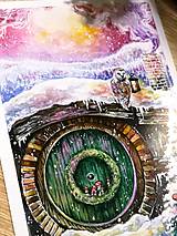 Obrazy - Sada 4 vianočných pohľadníc - Hobbit - Art Print - 14067551_