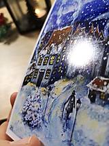 Obrazy - Sada 4 vianočných pohľadníc - Zimná Krajinka - Art Print - 14067605_