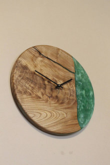 Hodiny - drevené hodiny olivegreen - 14067309_