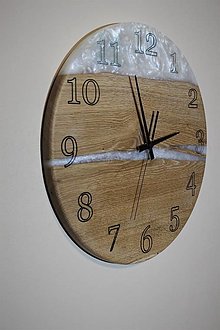 Hodiny - drevené epoxidové hodiny whitesky - 14067355_