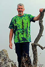 Pánske tričko batikované, maľované JEDLINA 