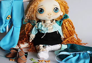 Hračky - Priateľky do kabelky. Veľká textilná bábika Pastelka - 14070072_