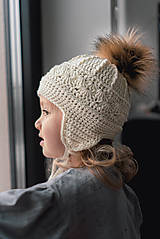 Detské čiapky - Merino čiapka zimná - smotanová - 14070376_