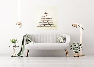 Dekorácie - Predám vianočný závesný strom, stromček na stenu vyrobený z prírodných materiálov, prútia a špagátu na mieru. Nezdobený. (ružové gule mix zdobený 95 x 85 cm - Pestrofarebná) - 14070044_