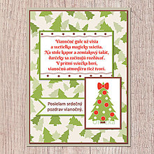 Papiernictvo - Vianočná básnička na pohľadnici (vianočné stromčeky) - 14070420_