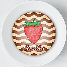 Dekorácie - Ozdoba na koláčiky ovocná kreslená (jahoda (čokoládové vlnky)) - 14072501_