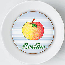 Dekorácie - Ozdoba na koláčiky ovocná kreslená (jablková (mramor)) - 14072554_