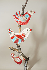 Dekorácie - Keramický vtáčik na zavesenie - 14075689_