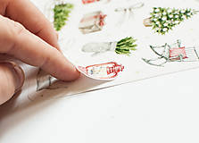 Úložné priestory & Organizácia - Samolepky "Akvarelové Vianoce" 001 - 14076118_