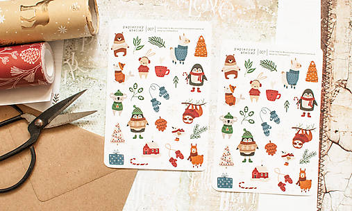 Úložné priestory & Organizácia - Samolepky "Zimné zvieratká" 007 - 14076754_