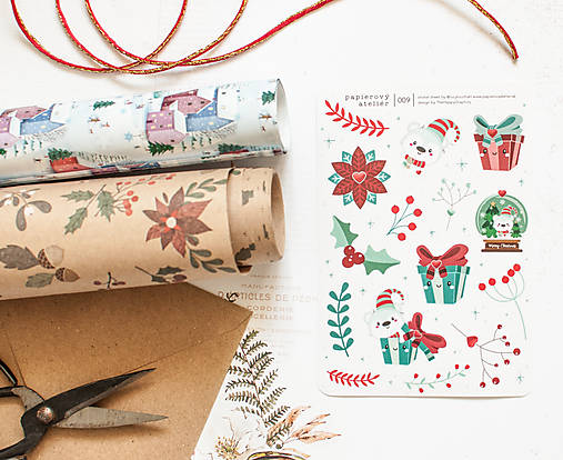 Úložné priestory & Organizácia - Samolepky "Rozkošné Vianoce" 009 - 14076893_