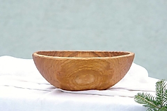 Nádoby - Ručne dlabaná veľká drevená misa, čerešňa, priemer 34 cm - 14075194_
