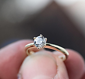 Prstene - Ako požiadať princeznú o ruku ... jemnejšia verzia (Biele 14K zlato) - 14079555_