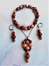 Sady šperkov - Ružový aventurín- jaspis brekciový (Sada B) - 14078770_
