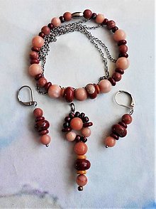 Sady šperkov - Ružový aventurín- jaspis brekciový (sada C) - 14078735_