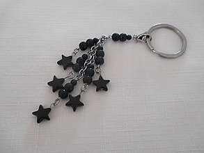 Kľúčenky - Šperková dekorácia na kabelku alebo kľúčenka - hviezdy - chir. oceľ - 14078411_