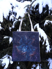 Nákupné tašky - Ručne maľovaná taška, Universe II - 14081632_