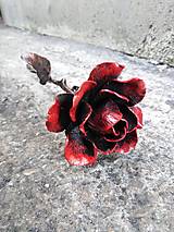 Dekorácie - kovaná ruža - červená - 14081664_